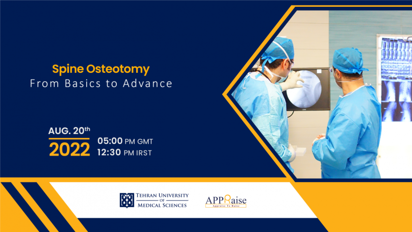 وبینار تخصصی بین المللی تحت عنوان : &quot;spine osteotomy, from basics to advance&quot;